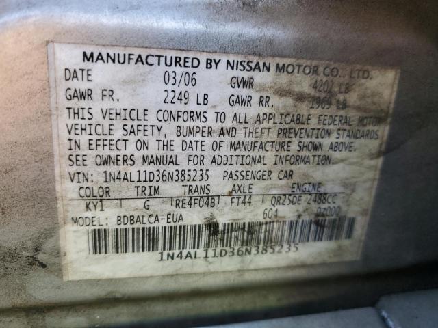 Photo 11 VIN: 1N4AL11D36N385235 - NISSAN ALTIMA 