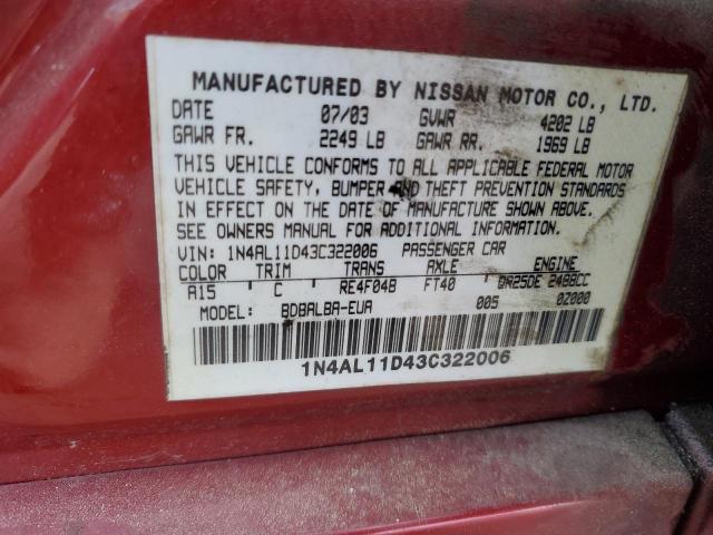 Photo 11 VIN: 1N4AL11D43C322006 - NISSAN ALTIMA 