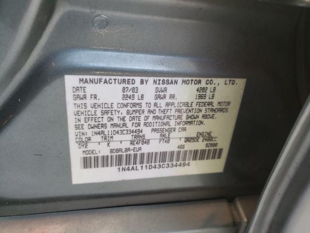 Photo 9 VIN: 1N4AL11D43C334494 - NISSAN ALTIMA 