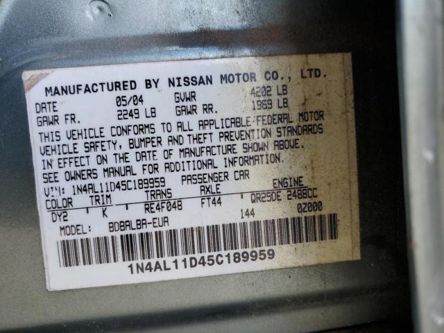 Photo 11 VIN: 1N4AL11D45C189959 - NISSAN ALTIMA S 