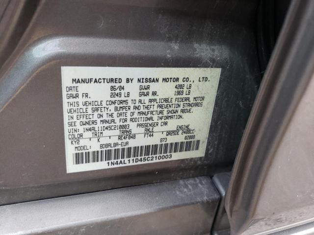 Photo 11 VIN: 1N4AL11D45C210003 - NISSAN ALTIMA S 