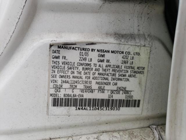 Photo 11 VIN: 1N4AL11D45C319030 - NISSAN ALTIMA S 