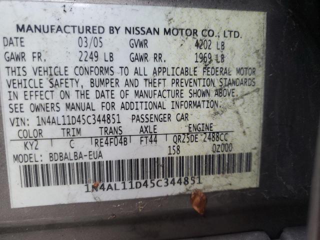 Photo 11 VIN: 1N4AL11D45C344851 - NISSAN ALTIMA S 