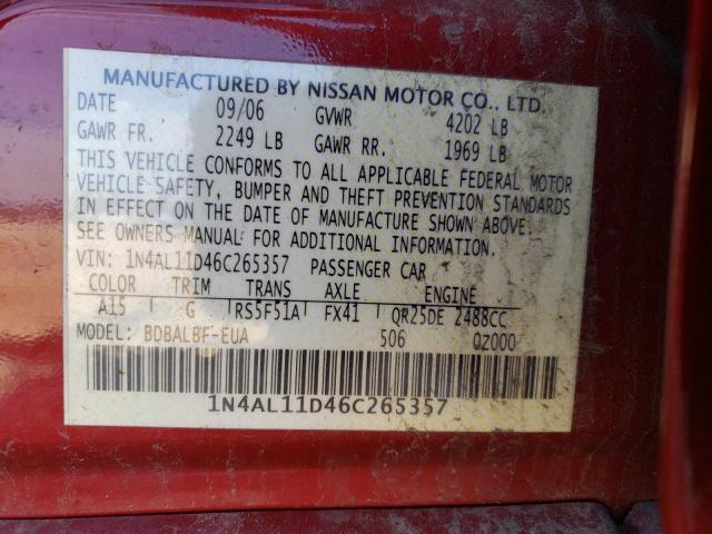 Photo 11 VIN: 1N4AL11D46C265357 - NISSAN ALTIMA 