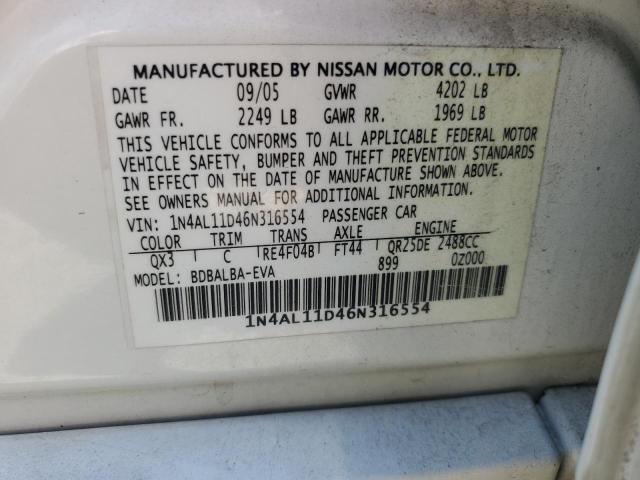 Photo 11 VIN: 1N4AL11D46N316554 - NISSAN ALTIMA S 