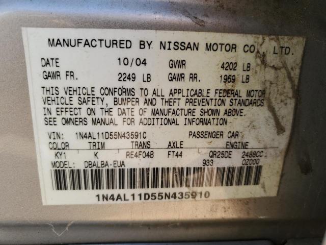 Photo 11 VIN: 1N4AL11D55N435910 - NISSAN ALTIMA 