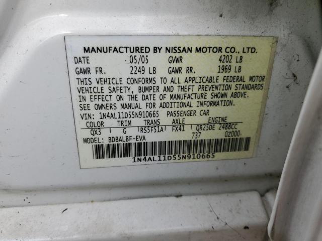 Photo 12 VIN: 1N4AL11D55N910665 - NISSAN ALTIMA 