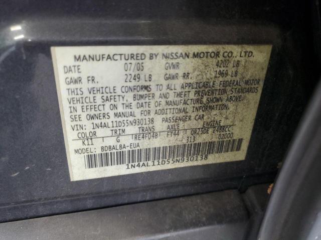 Photo 11 VIN: 1N4AL11D55N930138 - NISSAN ALTIMA S 