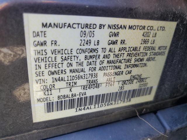 Photo 11 VIN: 1N4AL11D56N317938 - NISSAN ALTIMA S 