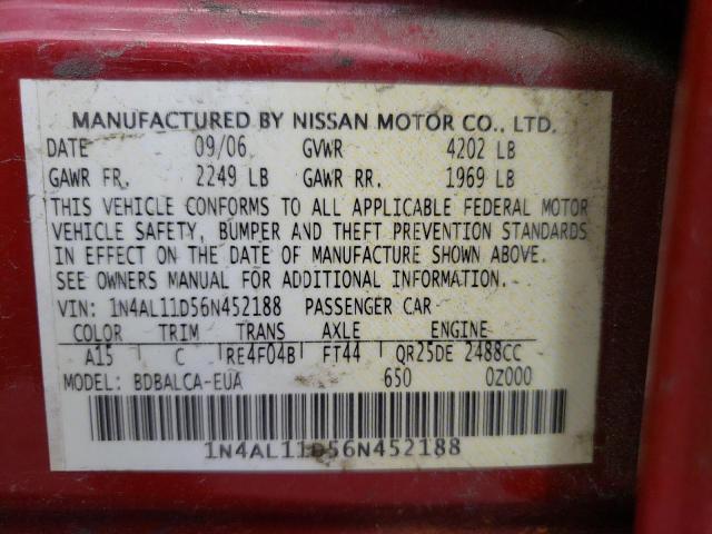 Photo 11 VIN: 1N4AL11D56N452188 - NISSAN ALTIMA 