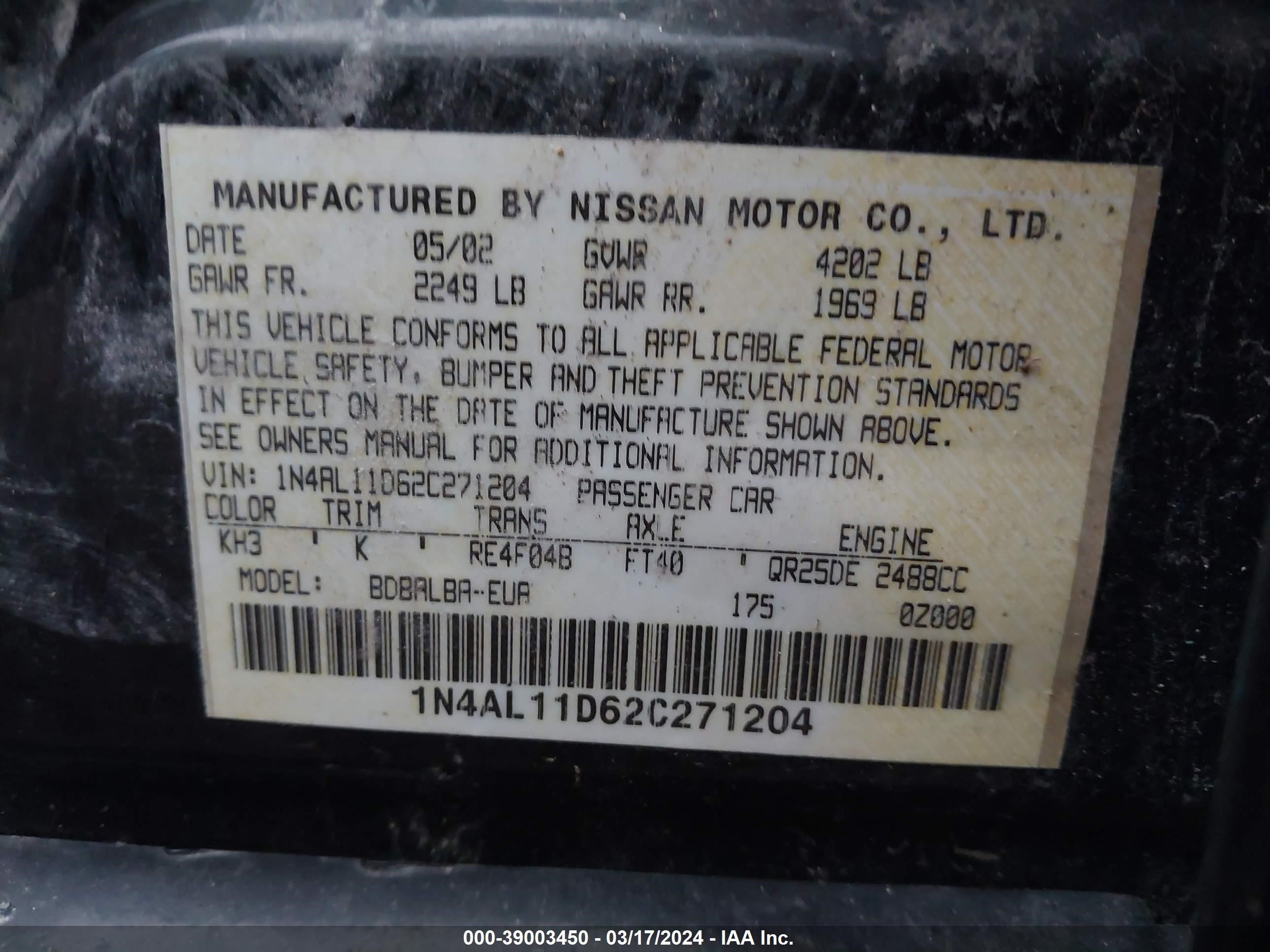 Photo 8 VIN: 1N4AL11D62C271204 - NISSAN ALTIMA 