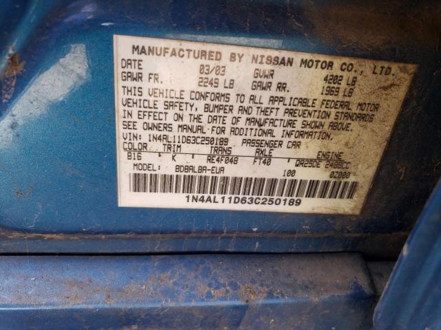 Photo 11 VIN: 1N4AL11D63C250189 - NISSAN ALTIMA 