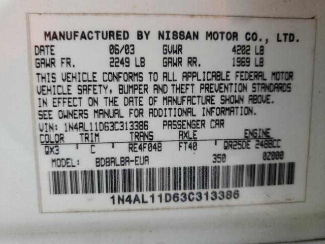 Photo 11 VIN: 1N4AL11D63C313386 - NISSAN ALTIMA BAS 