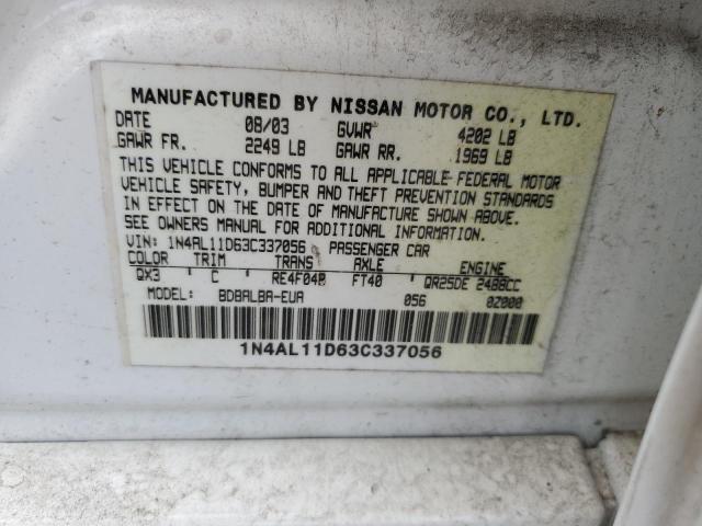 Photo 11 VIN: 1N4AL11D63C337056 - NISSAN ALTIMA BAS 