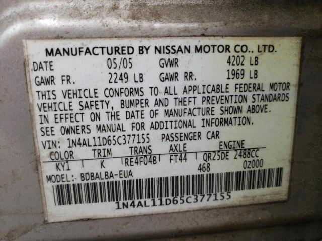 Photo 12 VIN: 1N4AL11D65C377155 - NISSAN ALTIMA 