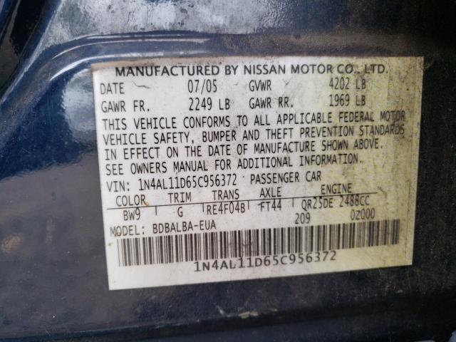 Photo 12 VIN: 1N4AL11D65C956372 - NISSAN ALTIMA S 