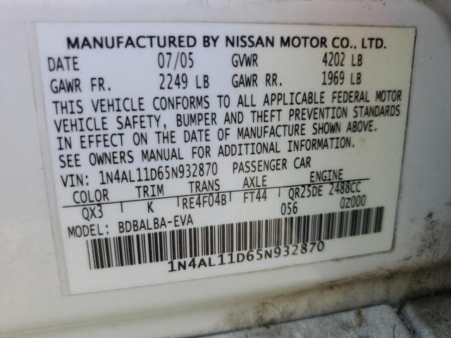 Photo 11 VIN: 1N4AL11D65N932870 - NISSAN ALTIMA 