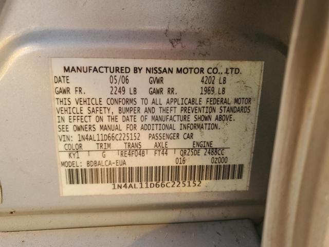 Photo 12 VIN: 1N4AL11D66C225152 - NISSAN ALTIMA S 