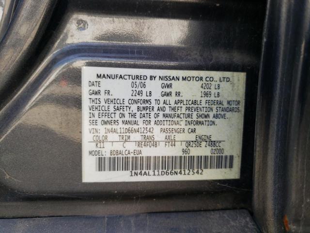 Photo 11 VIN: 1N4AL11D66N412542 - NISSAN ALTIMA 