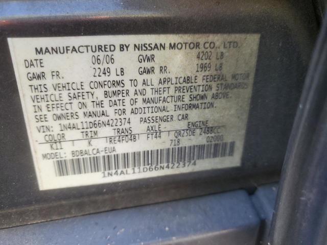 Photo 11 VIN: 1N4AL11D66N422374 - NISSAN ALTIMA 