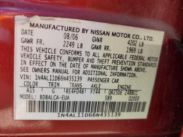 Photo 11 VIN: 1N4AL11D66N435139 - NISSAN ALTIMA S 