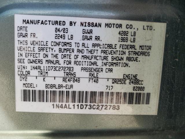 Photo 11 VIN: 1N4AL11D73C272783 - NISSAN ALTIMA 