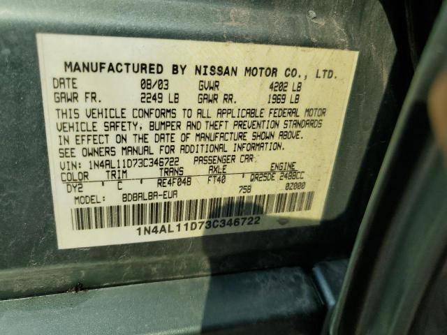 Photo 11 VIN: 1N4AL11D73C346722 - NISSAN ALTIMA BAS 