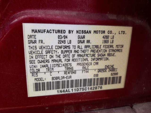 Photo 9 VIN: 1N4AL11D75C142876 - NISSAN ALTIMA S 