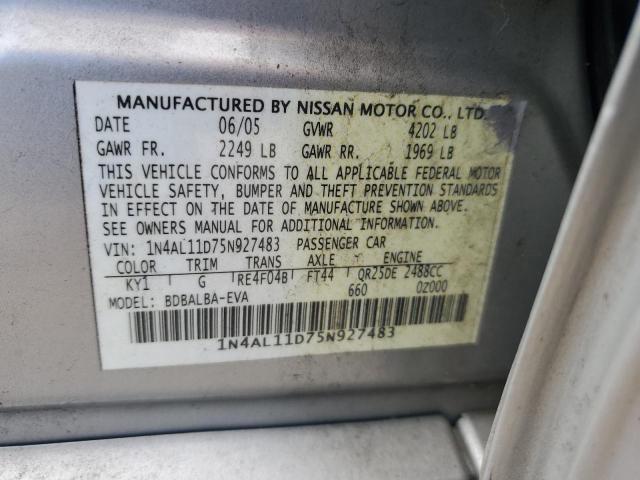 Photo 11 VIN: 1N4AL11D75N927483 - NISSAN ALTIMA S 