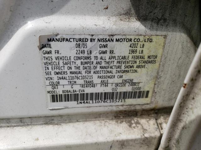 Photo 11 VIN: 1N4AL11D76C105215 - NISSAN ALTIMA S 