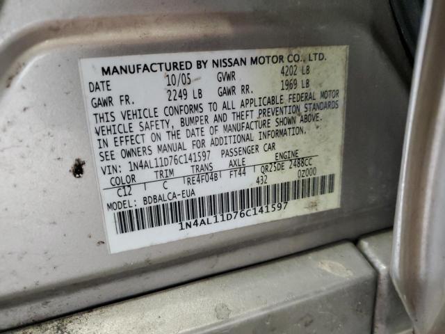 Photo 11 VIN: 1N4AL11D76C141597 - NISSAN ALTIMA S 