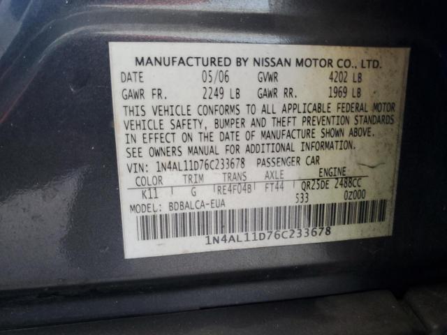 Photo 12 VIN: 1N4AL11D76C233678 - NISSAN ALTIMA S 