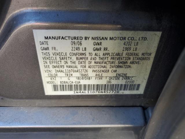 Photo 11 VIN: 1N4AL11D76N452726 - NISSAN ALTIMA S 