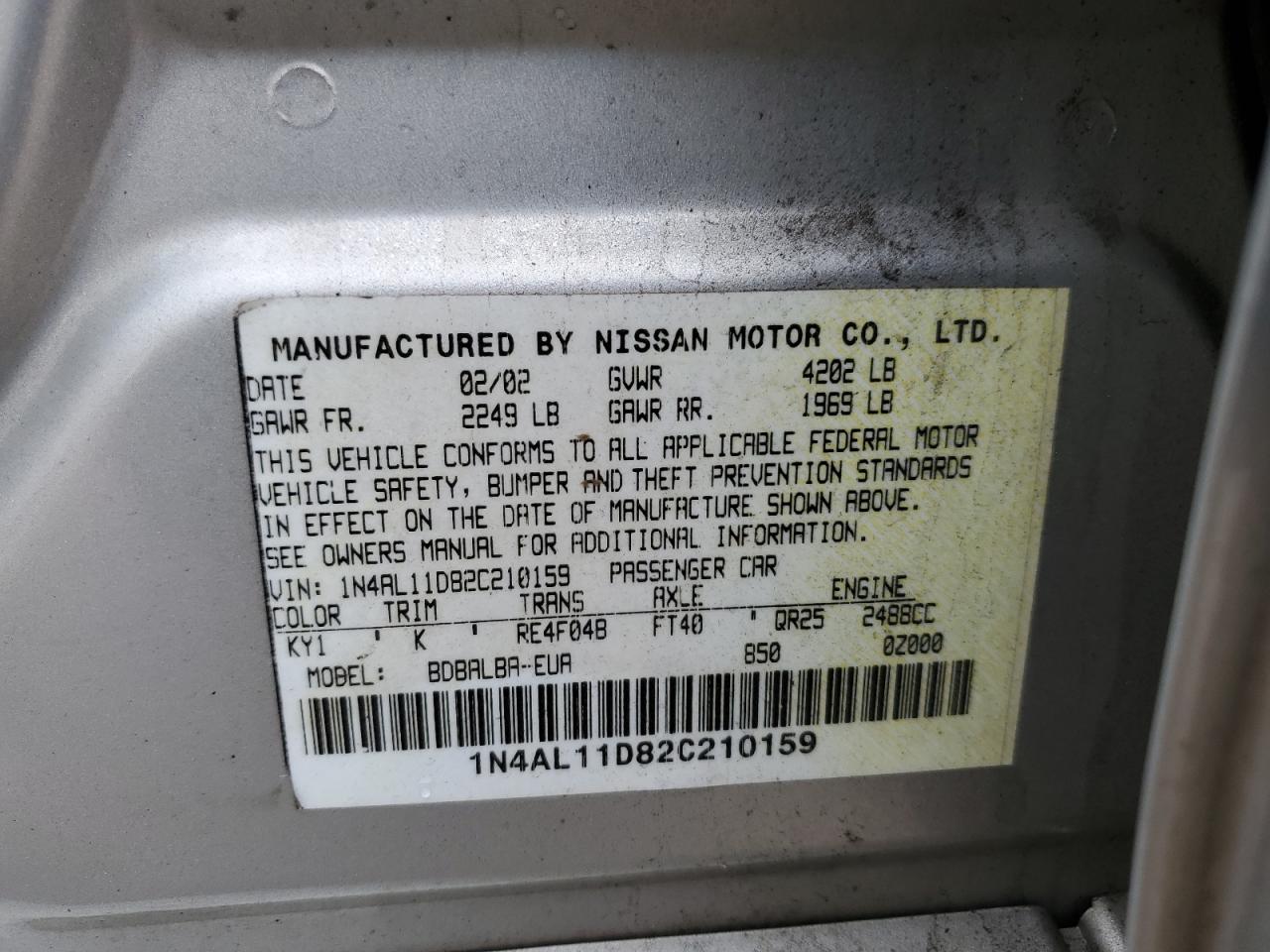 Photo 11 VIN: 1N4AL11D82C210159 - NISSAN ALTIMA 