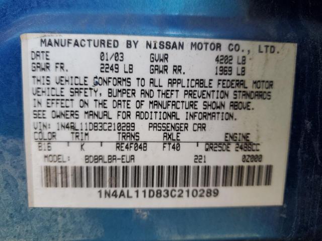 Photo 11 VIN: 1N4AL11D83C210289 - NISSAN ALTIMA 