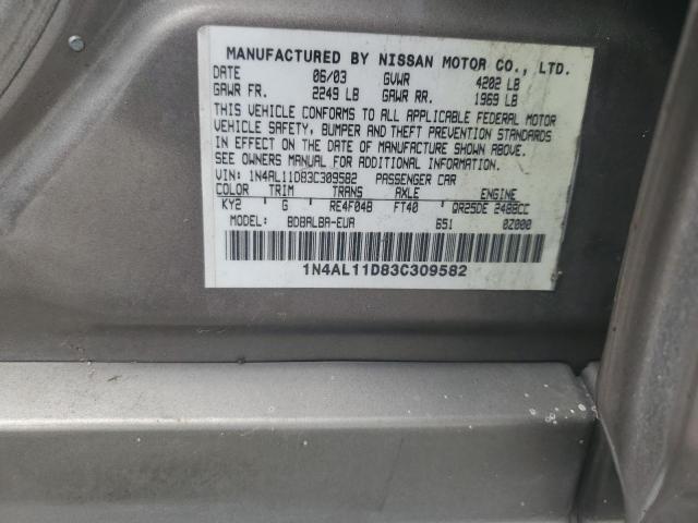 Photo 11 VIN: 1N4AL11D83C309582 - NISSAN ALTIMA BAS 