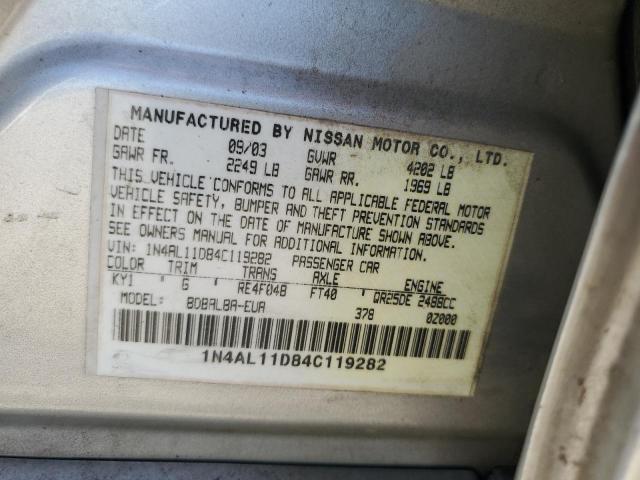 Photo 11 VIN: 1N4AL11D84C119282 - NISSAN ALTIMA BAS 