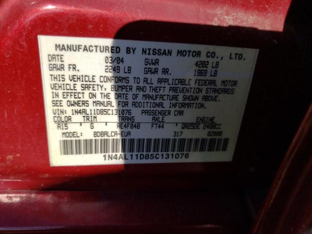 Photo 11 VIN: 1N4AL11D85C131076 - NISSAN ALTIMA S 