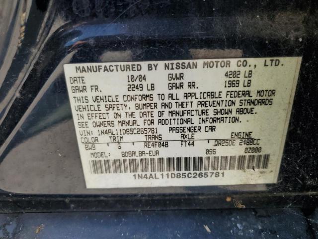 Photo 11 VIN: 1N4AL11D85C265781 - NISSAN ALTIMA S 