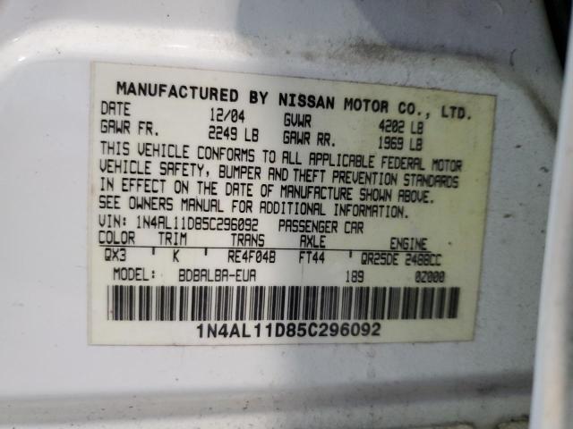 Photo 11 VIN: 1N4AL11D85C296092 - NISSAN ALTIMA S 