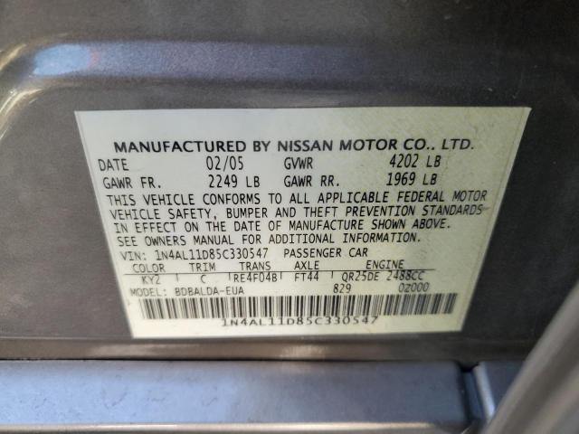 Photo 11 VIN: 1N4AL11D85C330547 - NISSAN ALTIMA S 