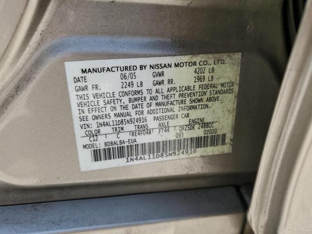 Photo 11 VIN: 1N4AL11D85N924916 - NISSAN ALTIMA S 