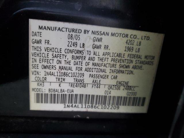 Photo 11 VIN: 1N4AL11D86C102209 - NISSAN ALTIMA S 