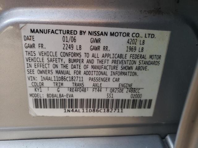 Photo 12 VIN: 1N4AL11D86C182711 - NISSAN ALTIMA 