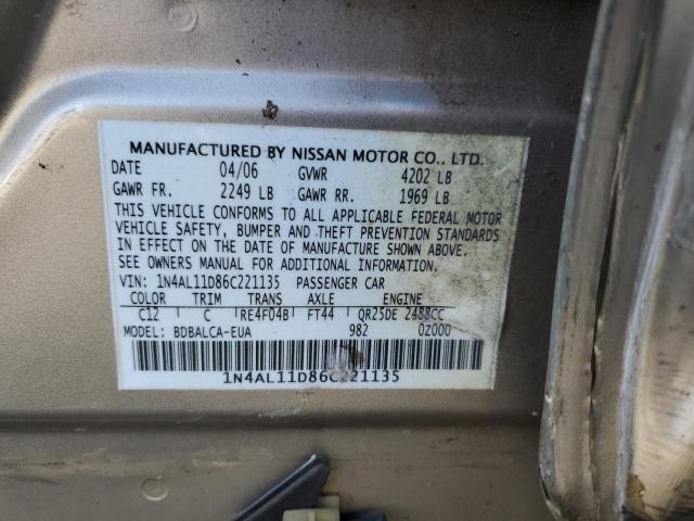 Photo 12 VIN: 1N4AL11D86C221135 - NISSAN ALTIMA S 