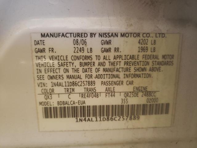 Photo 9 VIN: 1N4AL11D86C257889 - NISSAN ALTIMA S 