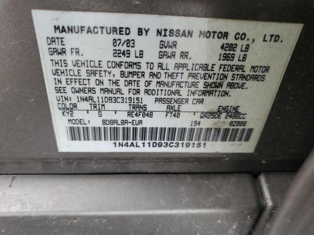 Photo 11 VIN: 1N4AL11D93C319151 - NISSAN ALTIMA 