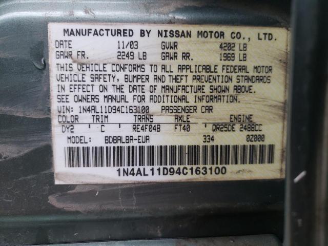 Photo 11 VIN: 1N4AL11D94C163100 - NISSAN ALTIMA 