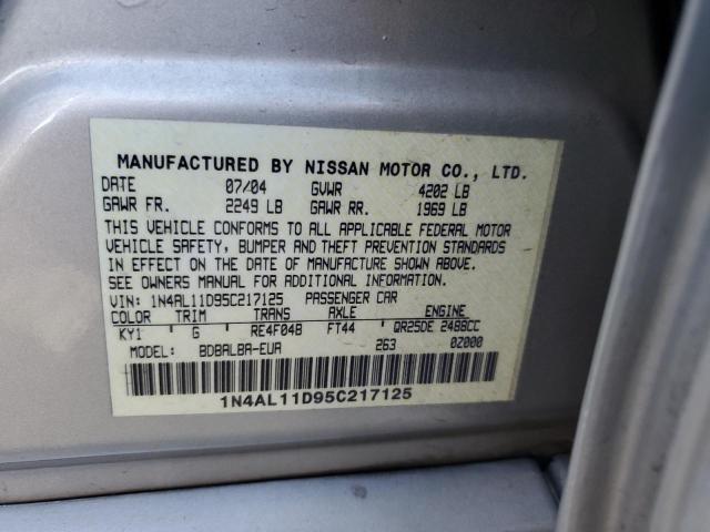 Photo 11 VIN: 1N4AL11D95C217125 - NISSAN ALTIMA 