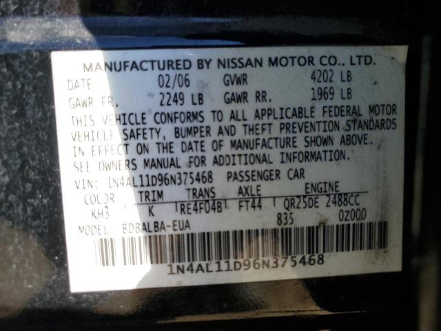 Photo 12 VIN: 1N4AL11D96N375468 - NISSAN ALTIMA S 